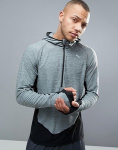 Серый свитшот с короткой молнией Puma Running 51435101 - Серый
