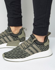 Зеленые кроссовки adidas Originals NMD_R2 BA7198 - Бежевый