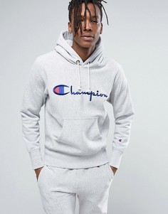 Худи с большим логотипом Champion - Серый