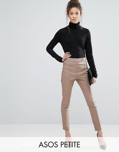 Брюки с завышенной талией ASOS PETITE - Бежевый