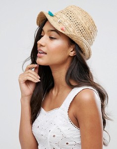 Соломенная шляпа с декором New Look - Светло-серый