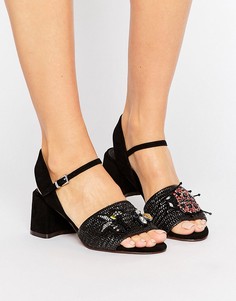 Босоножки на каблуке с декоративной отделкой ASOS TURTLE - Черный
