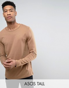 Коричневый лонгслив ASOS TALL - Бежевый