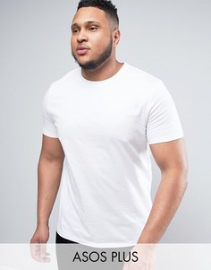 Белая футболка с круглым вырезом ASOS PLUS - Белый