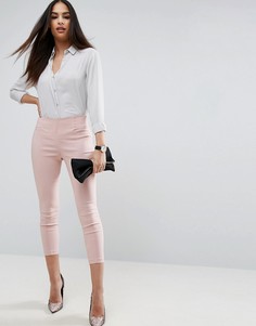 Укороченные зауженные брюки с завышенной талией ASOS - Розовый