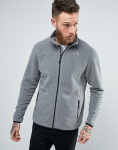 Серый меланжевый свитшот на молнии The North Face 100 Glacier - Серый