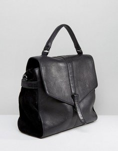 Кожаная сумка с откидным клапаном Urbancode - Черный