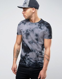Серая футболка с принтом тай-дай ASOS - Серый