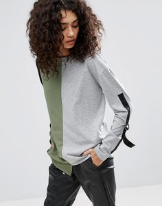 Деконструированная футболка с полукольцами ASOS - Мульти