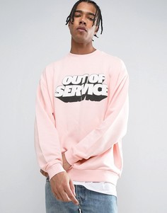 Oversize-свитшот с принтом ASOS - Розовый