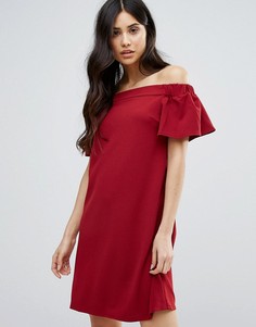 Цельнокройное платье мини с открытыми плечами Ax Paris - Красный