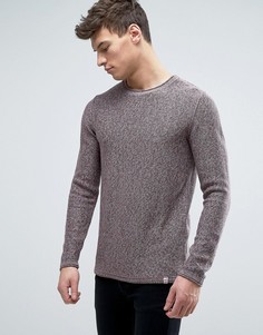 Трикотажный хлопковый джемпер с круглым вырезом Jack &amp; Jones Originals - Фиолетовый