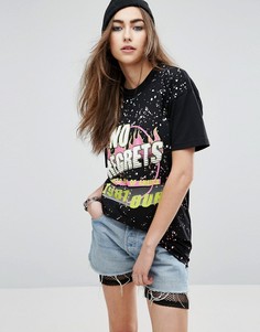Oversize-футболка с принтом ASOS - Черный