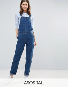 Джинсовый комбинезон из стираного денима ASOS TALL - Синий