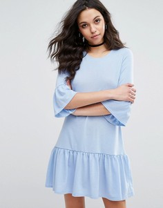 Свободное платье с оборками Boohoo - Синий