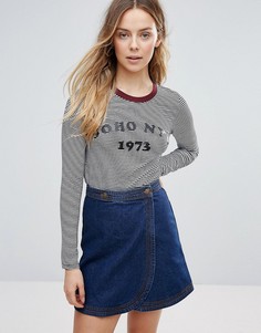 Лонгслив в полоску Brave Soul - Темно-синий