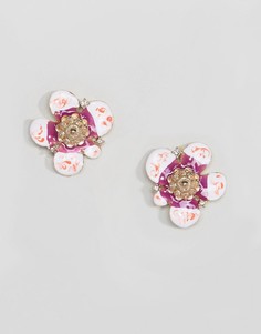 Серьги-гвоздики в виде абстрактных цветков ASOS - Мульти