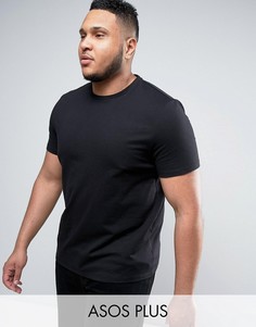 Черная футболка с круглым вырезом ASOS PLUS - Черный