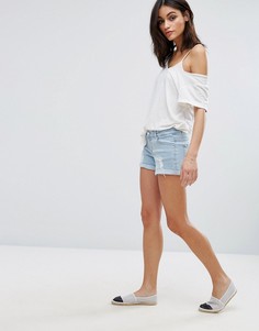 Джинсовые шорты с потертостями Vero Moda - Синий