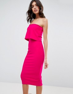 Облегающее платье миди с кроп-топом ASOS - Розовый