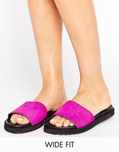 New Look Wide Fit Leather Slider - Розовый