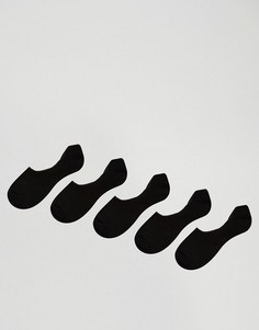 5 пар невидимых носков из вафельного трикотажа ASOS - СО СКИДКОЙ - Черный