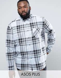Синяя рубашка в клетку ASOS PLUS - Синий