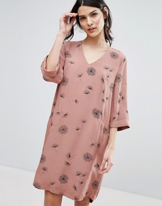 Платье с принтом одуванчиков Selected - Розовый