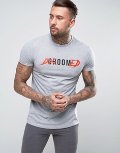 Длинная футболка с принтом Groom ASOS - Серый