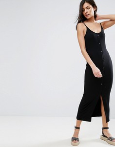 Облегающее платье макси с кнопками ASOS - Черный