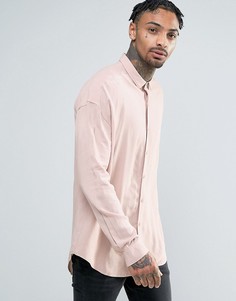 Розовая oversize-рубашка из вискозы ASOS - Розовый