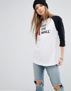 Oversize-футболка с рукавами реглан Vans Off The Wall - Белый