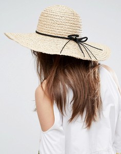 Широкополая шляпа с плетеной лентой ASOS - Коричневый