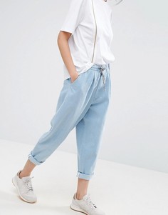 Выбеленные светло-голубые джинсы с поясом на шнурке ASOS WHITE - Синий