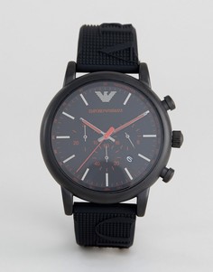 Часы с черным силиконовым ремешком Emporio Armani AR11024 - Черный