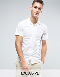 Приталенная рубашка с короткими рукавами и воротником в виде лацканов Only &amp; Sons - Белый