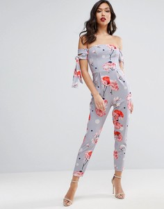 Комбинезон с принтом и завязками на рукавах ASOS - Мульти
