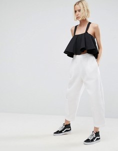 Фактурные брюки без застежки ASOS WHITE - Белый