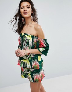 Комбинируемый топ с открытыми плечами и тропическим принтом ASOS - Мульти