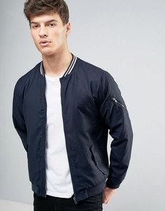 Бомбер в тонкую полоску Casual Friday - Темно-синий