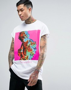 Свободная футболка без рукавов с принтом New Order ASOS - Белый