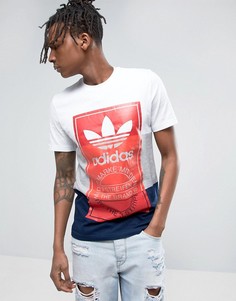 Футболка с большим логотипом adidas Originals BQ3136 - Белый