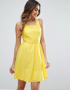 Плиссированное платье мини ASOS - Желтый