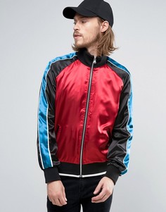 Красная куртка на молнии со вставками ASOS - Красный
