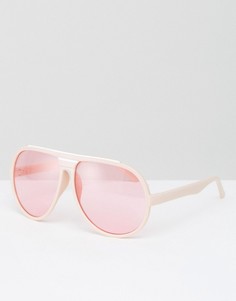 Розовые солнцезащитные очки-авиаторы в стиле oversize ASOS - Розовый