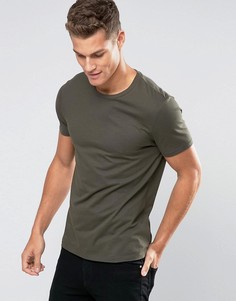 Обтягивающая футболка цвета хаки ASOS - Зеленый