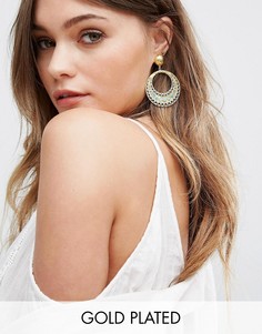 Эксклюзивные эффектные серьги‑кольца с бусинами Ottoman Hands - Золотой