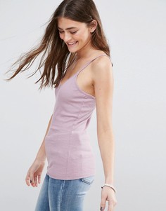 Топ в рубчик с бретельками ASOS - Фиолетовый