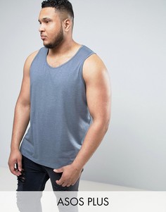 Синяя меланжевая майка ASOS PLUS - Синий
