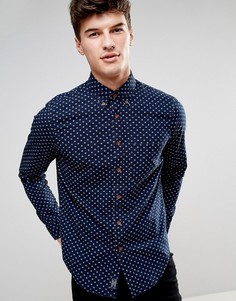 Облегающая рубашка с геометрическим принтом Abercrombie &amp; Fitch - Темно-синий